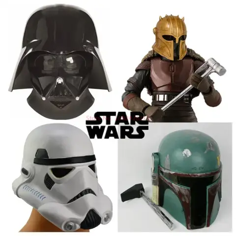 Anime Star Wars Jedi Darth Vader Figures Helmet Cosplay Casco Full Head Mando Bounty Hunter Mask Model Adult Birthday Gifts