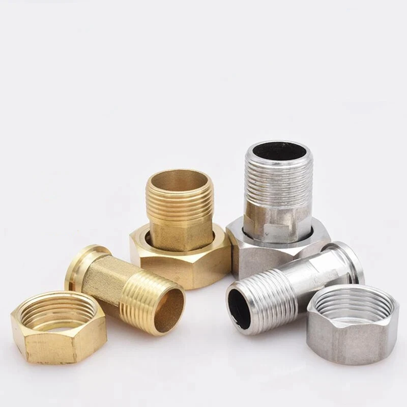 Copper Water Meter Connector Pipe Scalable Joint G1/2 G3/4 Inner And Outer Screw Fittings Stainless Steel Accessory For Garden