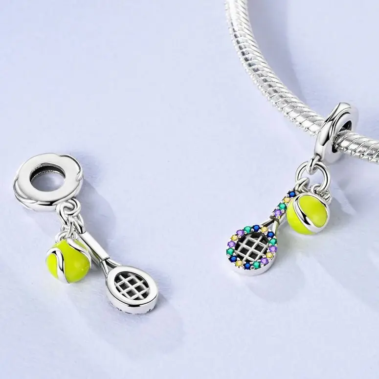 Sport Basketball Silver Charms Beads Fit Original Bracelet Bag Keychain Earring Charm Bead Pendant Diy Women Jewelry Gift view 2
