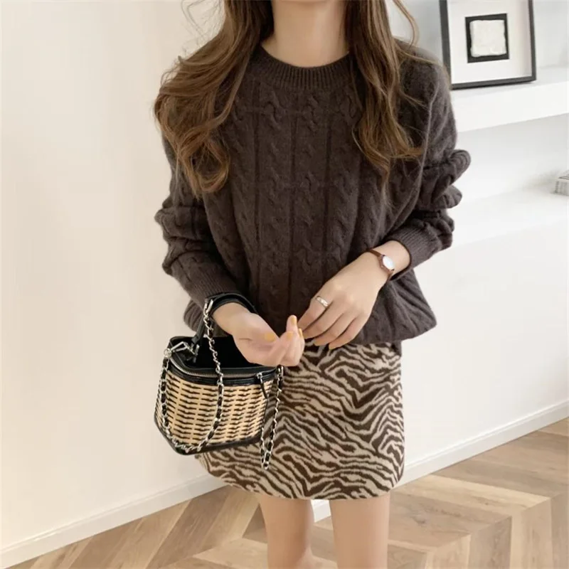 Women's Loose Crew Neck Top Outer Wear New Lazy Wind Bottoming Sweater Fashion