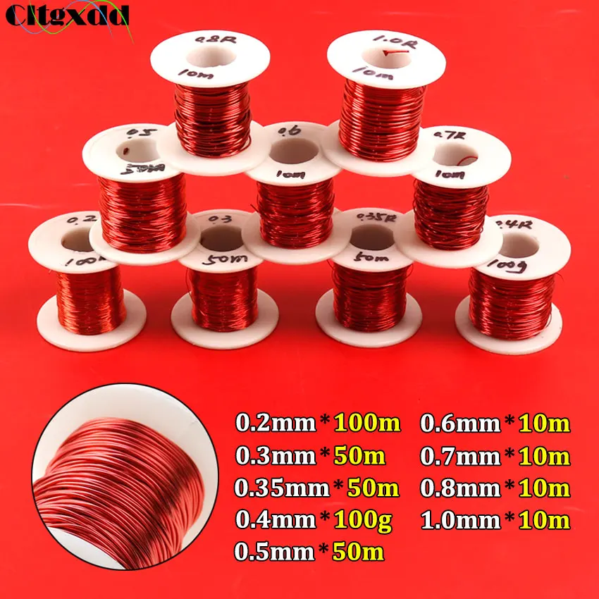 10/50/100 Meters/pc 0.2mm 0.3mm 0.35mm 0.4mm 0.5mm 0.6mm 0.7mm 0.8mm 1.0mm Copper Wire QA-1-155 Red Polyurethane Enameled Wire