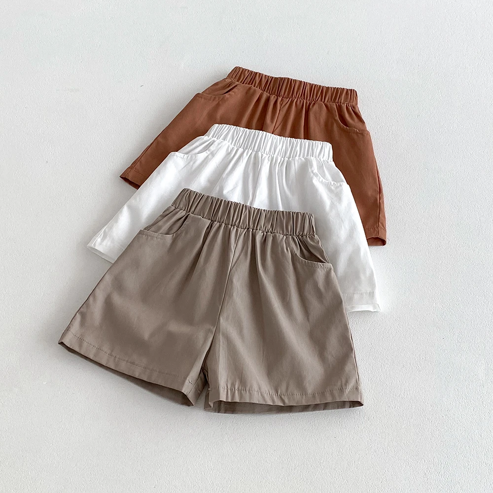 Vintage Baby Girls Boys Shorts Summer Cozy Cotton Breathable 3 Pockets Design Kids Short Pants Children Short Baby Bloomers