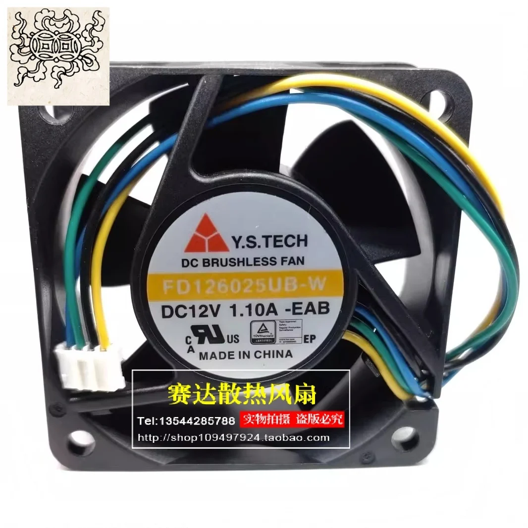 

Jinlingge для Wonsan Y.S.TECH 6025 12 В 1,10 А FD126025UB-W 4 линии ШИМ охлаждающий вентилятор 60*60*25 мм