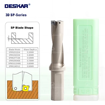 Deskar 100% original série sp u broca 13mm-45mm 3d profundidade indexável broca rápida para spmg inserção máquinas torno cnc broca conjunto