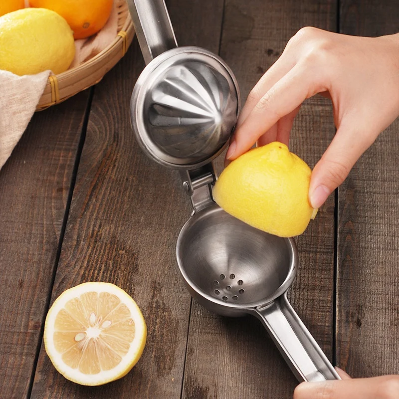Lemon Juicer Stainless Steel Manual Lemon Squeezer Household Fruit Juice Manual Juicer Can Be Cleaned in the Dishwasher-AT35