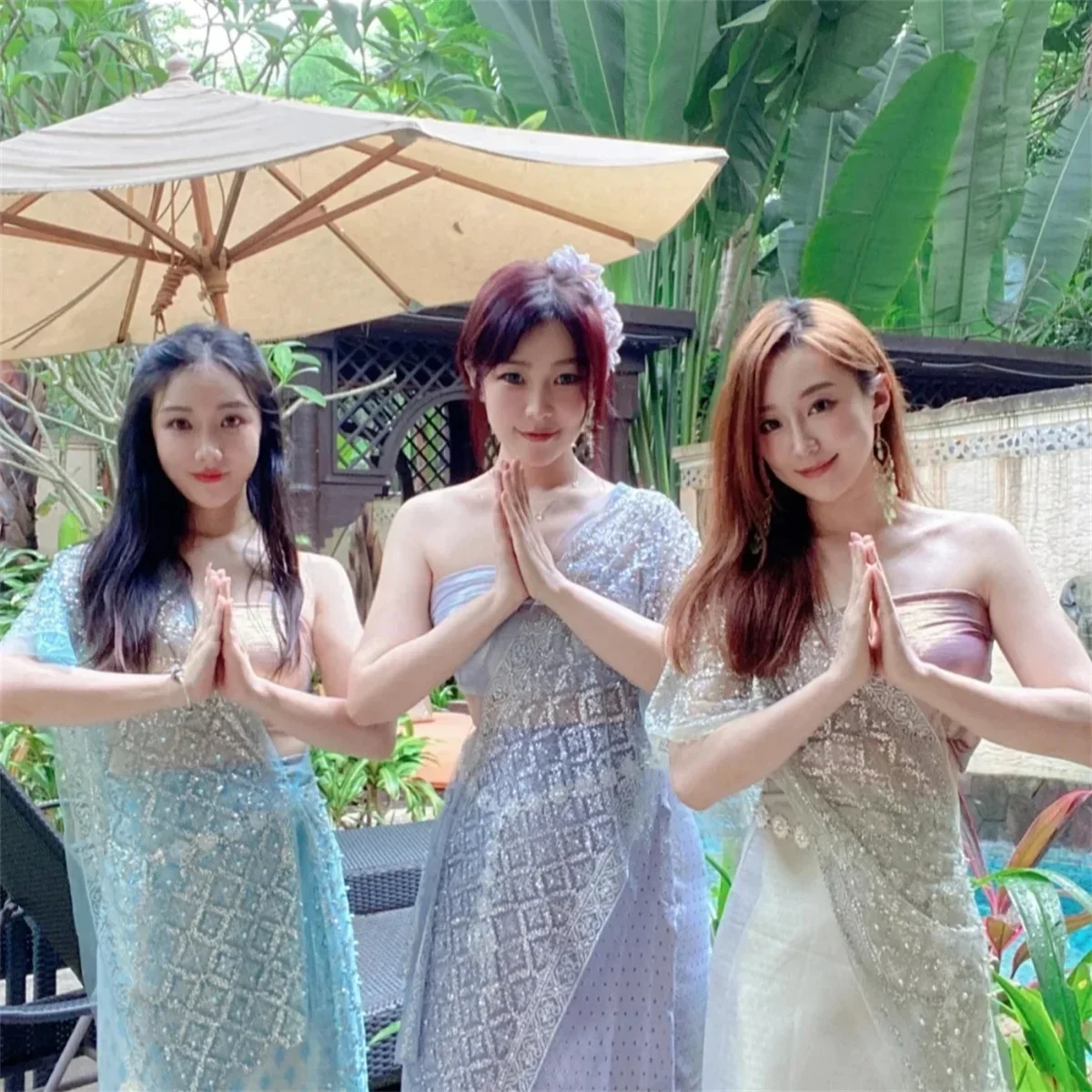 Ensemble trois pièces avec vêtements Xishuangbanna, Ju Jingyi, célébrité Internet, nouveau, 2024