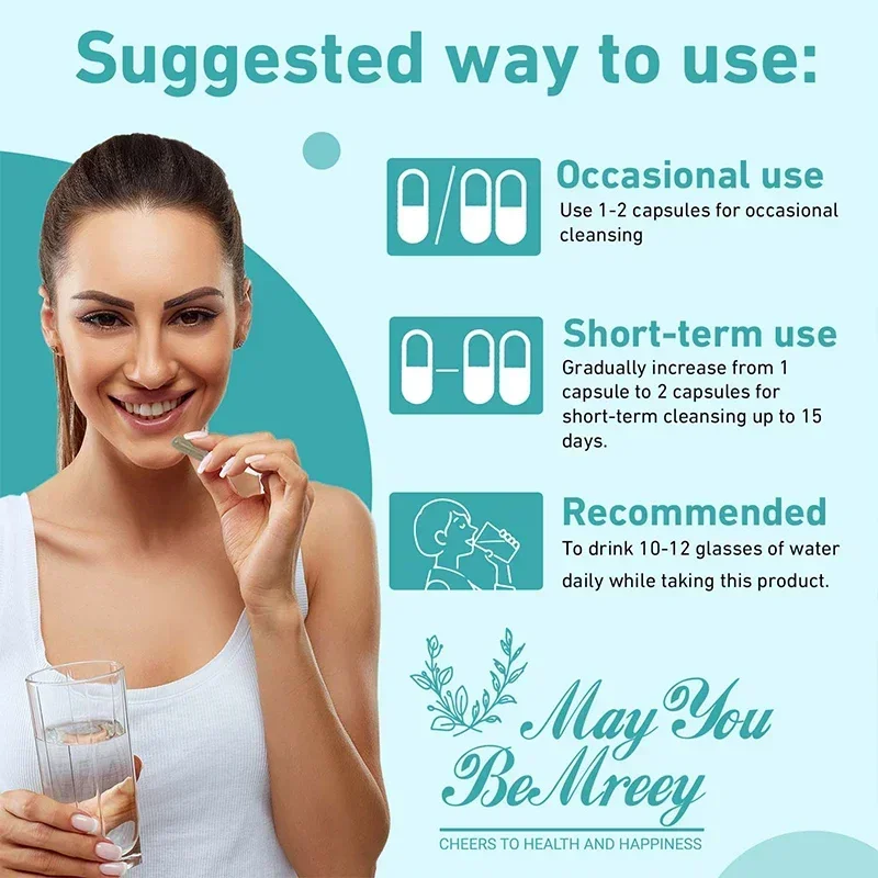 Nettoyage et détox intestin et du côlon pour la perte de poids Nettoyant rapide de 15 jours - Supplément de capsules pour rincer les toxines et augmenter l'énergie pour adulte