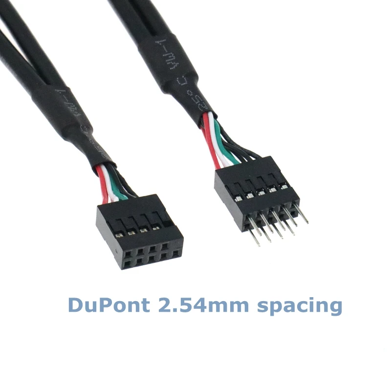 0.3m Main Board Chassis Front 9-pin Terminal USB 2.0 male to female Extended Cable DuPont 2.54mm Data Cable Power Supply Line