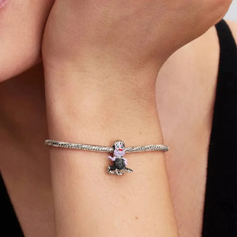 925 Silver Potdemiel Disney Stitch Mickey Minnie Beaded Charms, Fit For Necklace Bracelet DIY Birthday  Women's Party Gift view 6