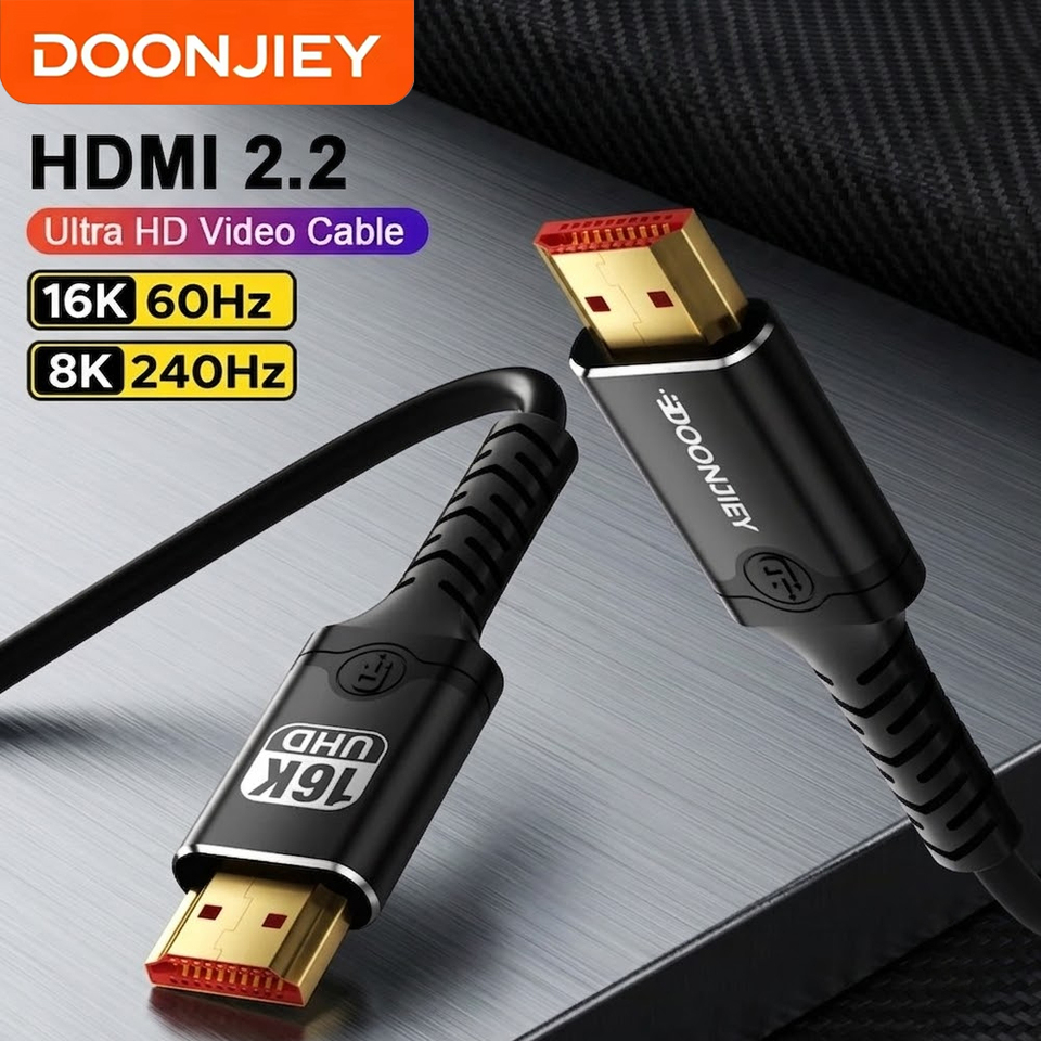 DOONJIEY 16K@60Hz Ultra High Speed HDMI Cable 96Gbps, 8K@240Hz HDMI 2.2 Cord for PS5, Xbox, Laptop, TV Box 