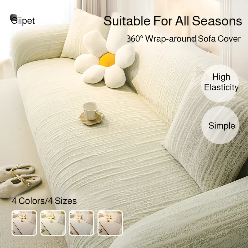 Quatro estações universal capa de sofá elástico capa protetora anti-gato coçar capa de sofá pano espaço algodão sofá