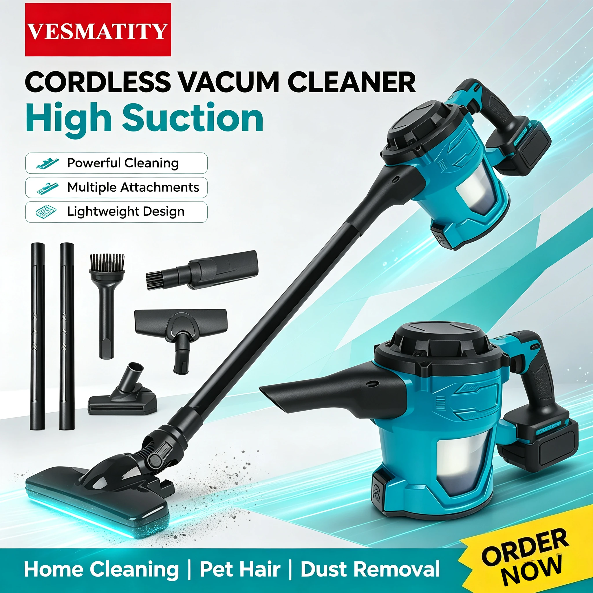 Protable Cordless Electric Vacuum Cleaner Handheld Dust Carpet Collector Machine Tool For 18V-20V Battery
