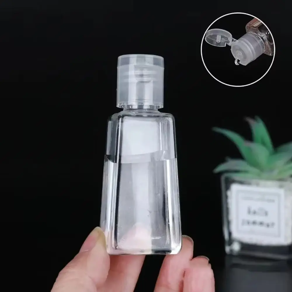 10Pcs Trapezoidal Hand Sanitizer Bottles With Filp Cap Plastic Reffillable Bottle Transparent 30/60ml Dispenser Container