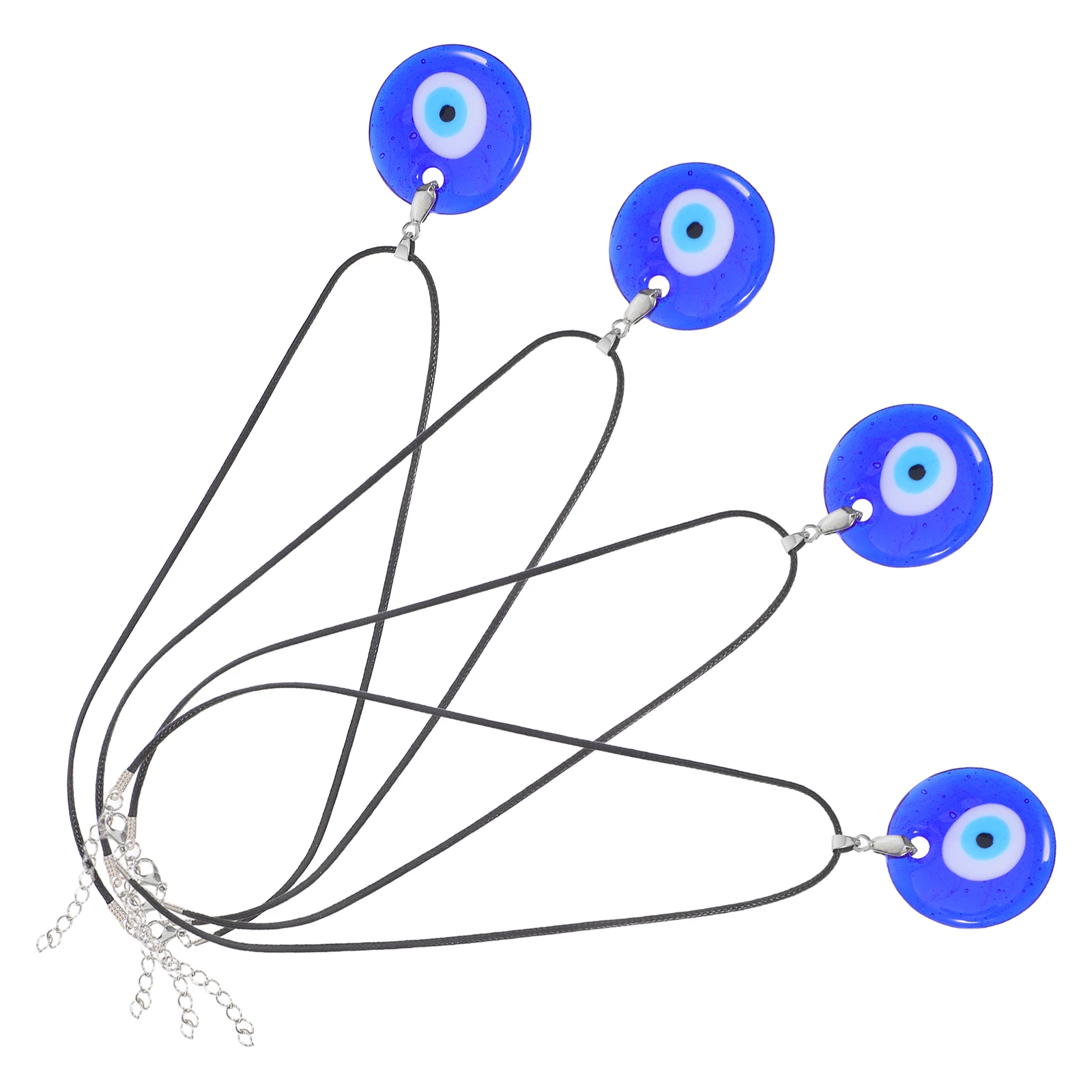 

4pcs Dainty Evil Eye Necklace Blue Glass Pendant Aesthetic Protection Charm For Women Men Lucky Daily Wear Party Gift