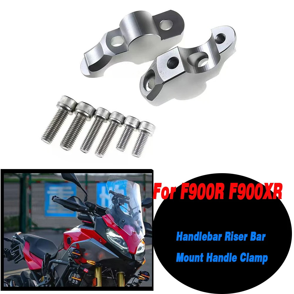 

New motorcycle accessories for BMW F900R F900XR handlebar risers, silver handlebar lifting rods, installation clamps for F 900 X