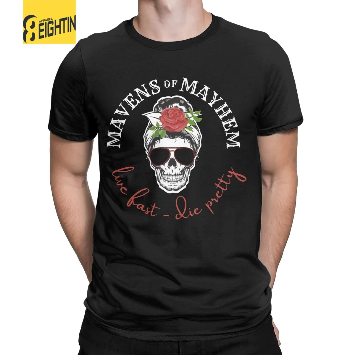 Mavens Of Mayhem Skull T-Shirts for Men Live Fast Awesome 100% Cotton Tees O Neck Short Sleeve T Shirt 6XL Clothes