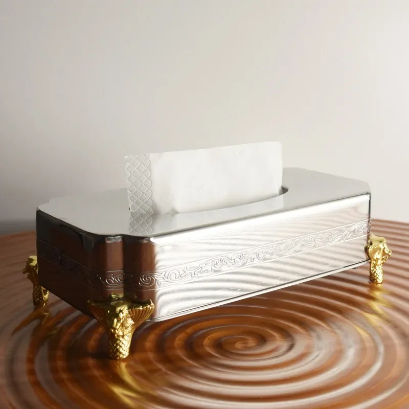 Restaurant Hotel Napkin Tissue Box Stainless Steel Carton
