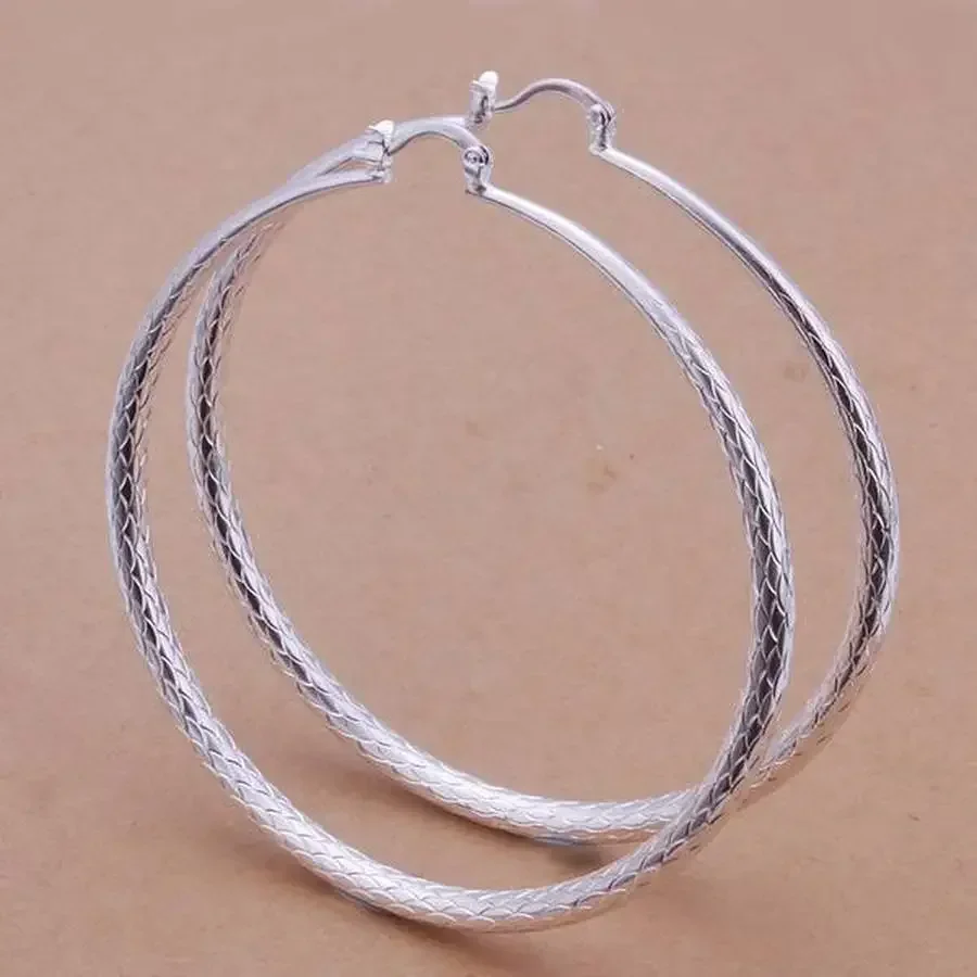 

Big Hook 7cm Round Fashion Design Beautiful Top Quality Women 925 Sterling Silver Earring Jewelry Free Shipping Lady Gifts