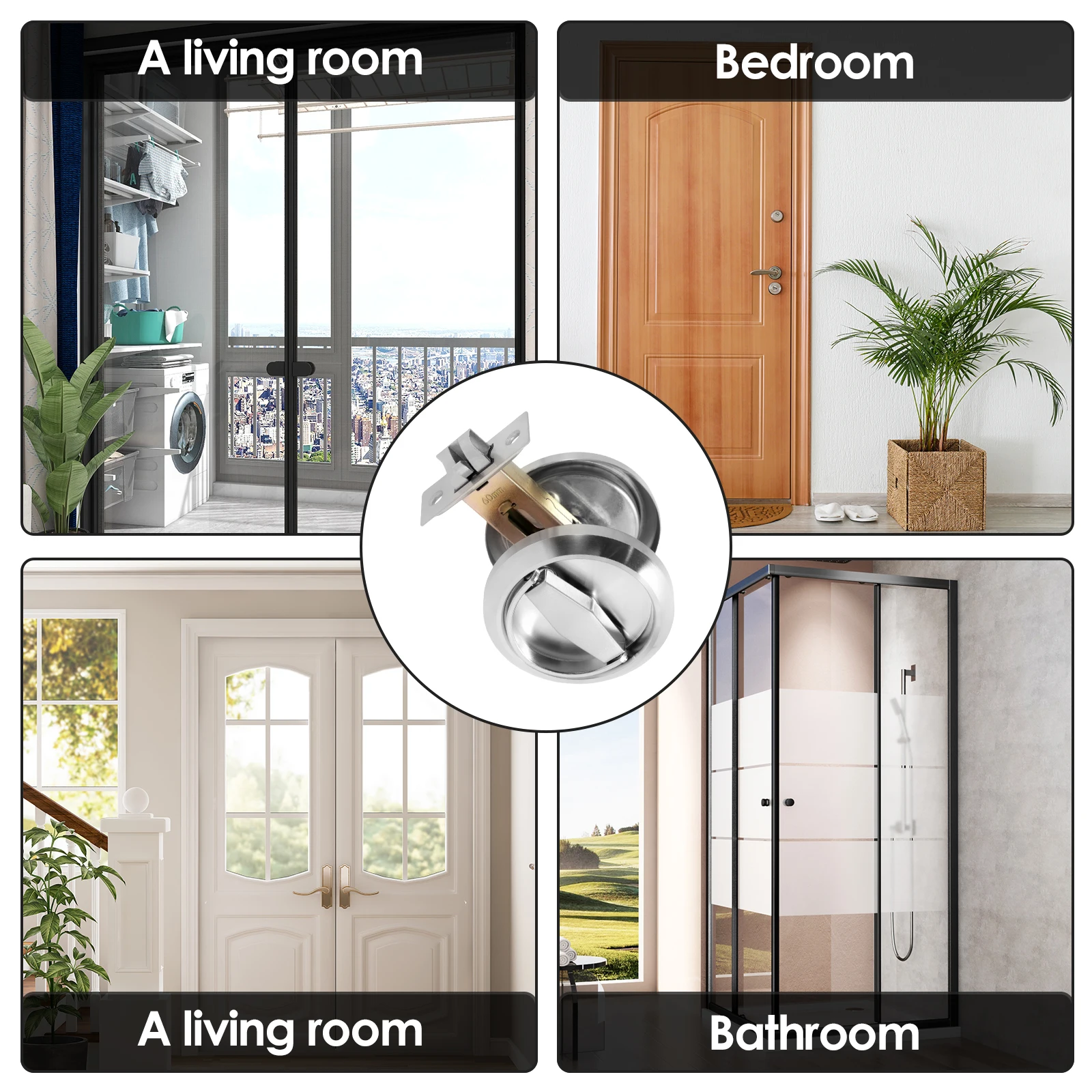 Stainless Steel Hidden Door Handle Lock Invisible Recessed Round Ring Furniture Knob Wardrobe Pulls Cabinet Drawer Home Hardware
