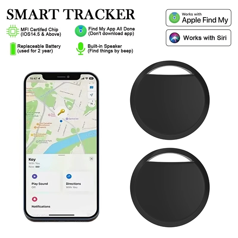 

Мини GPS трекер работает с Apple Find My APP MFI Smart Tag Key Finder Анти-потерянный глобальный локатор для кошелька Автомобильный багаж Pet Tag