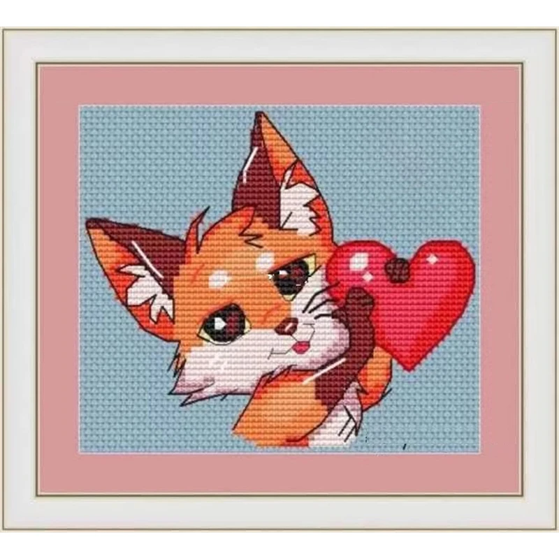 ZZ9432 Kreuzstich-Set, Kreuzstich-Set, Stickerei, Handarbeit, Bastelpaket, Baumwollstoff, Zahnseide, Homfun, Malerei, Animal Crossing