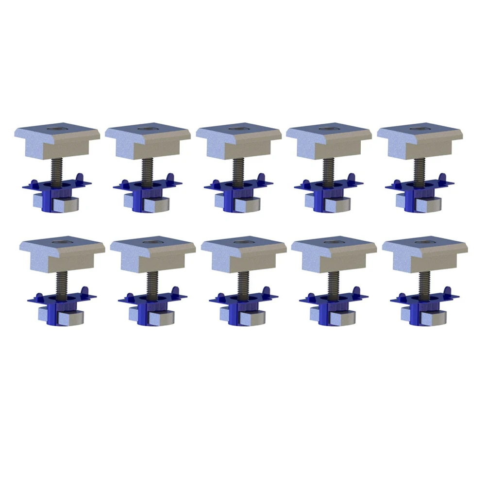Photovoltaic Pressing Fixture Solar Panel End Clamps with Cone Nuts Compatible with Standard Steel Strut Channels Pack of 10