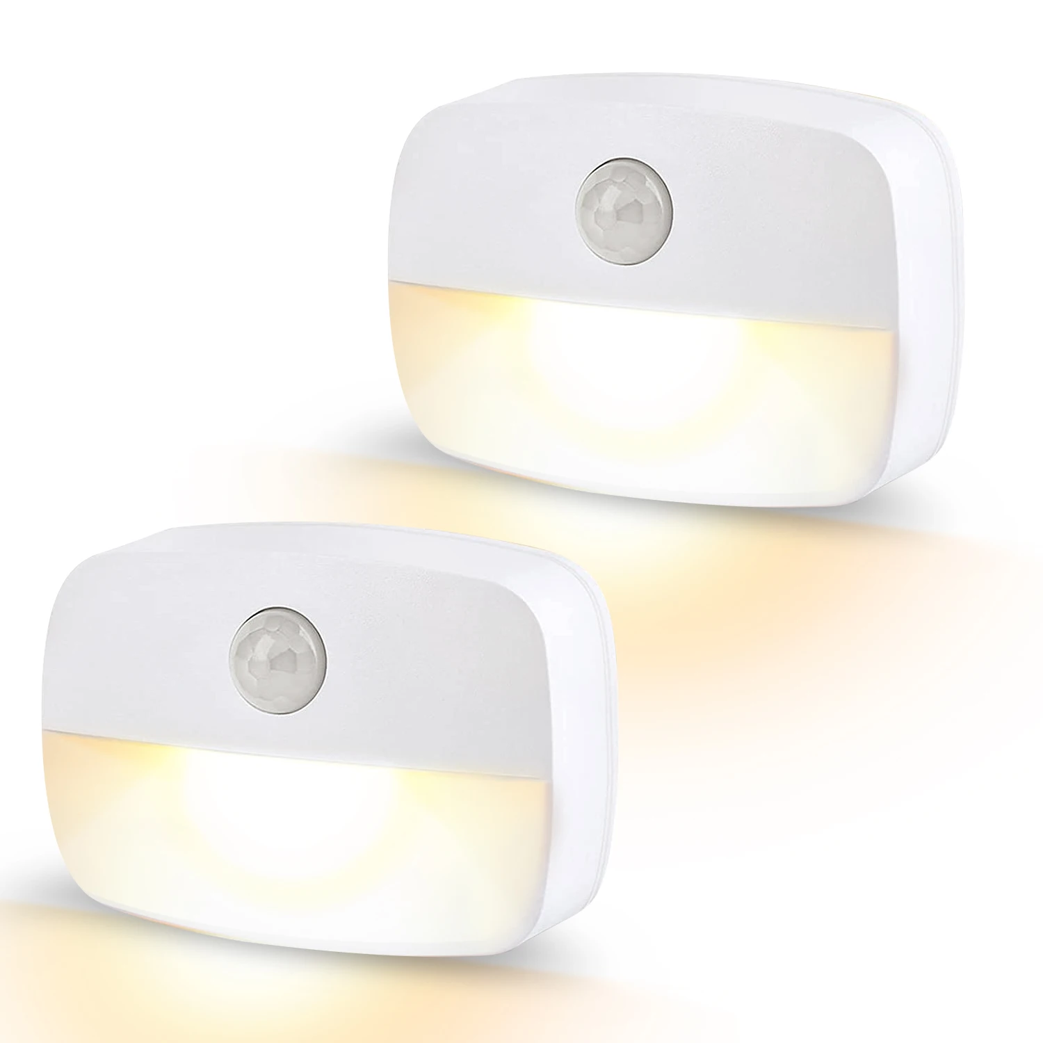 Auto ON/OFF LED Night Lamp with PIR Motion Sensor Battery Operated Lights for Kitchen Bedroom Cupboard Closet Cabinet Stairs