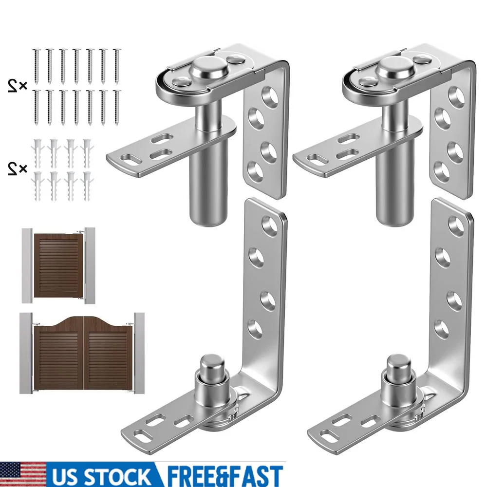 Saloon Door Hinges Double-Action Stainless Steel Swinging Cafe Barn Gate Kitchen Restaurant Install Smooth Operation Premium