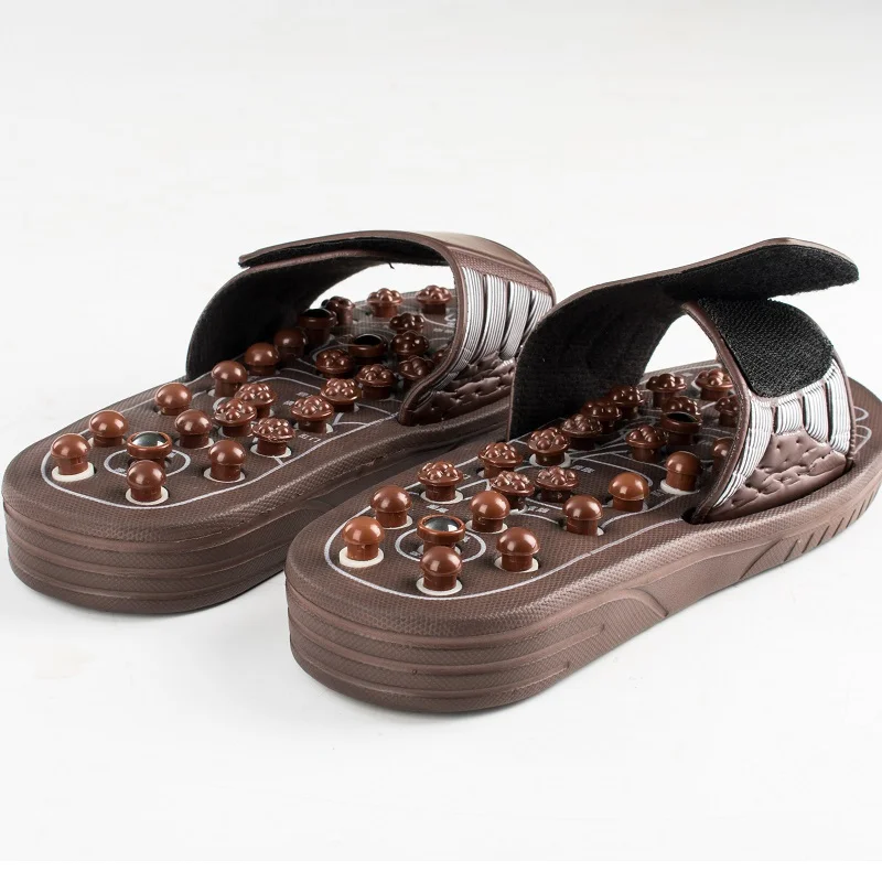 Massage Slippers Women Men Magnet Rotating Flick Moxibustion Sole Acupoint New Pebble Home Indoor Bathroom Massage Shoes