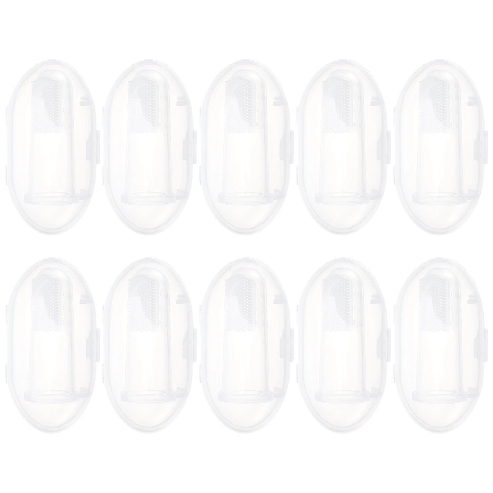 

10 Sets Finger Toothbrush Short Haired Pet Teeth Cleaning Tools Grooming White Silica Gel Lightweight Portable Dog Cat al Health