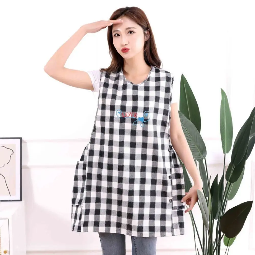 Breathable Cooking Aprons Wipeable Hands Vest Style Stain-Resistant Apron Anti Dirty Multipurpose Sleeved Apron