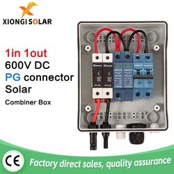 XIONGISOLAR solar photovoltaic 1-1-600V combiner box new shell, with lightning protection, PV, photovoltaic, SPD, MCB