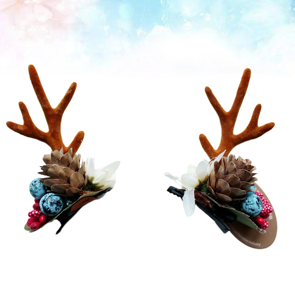 

Christmas Antler Hair Clips Cute Toddler Headbands Girls Elk Headdress Accessories Kids Party Carnival Costumes Non Fading