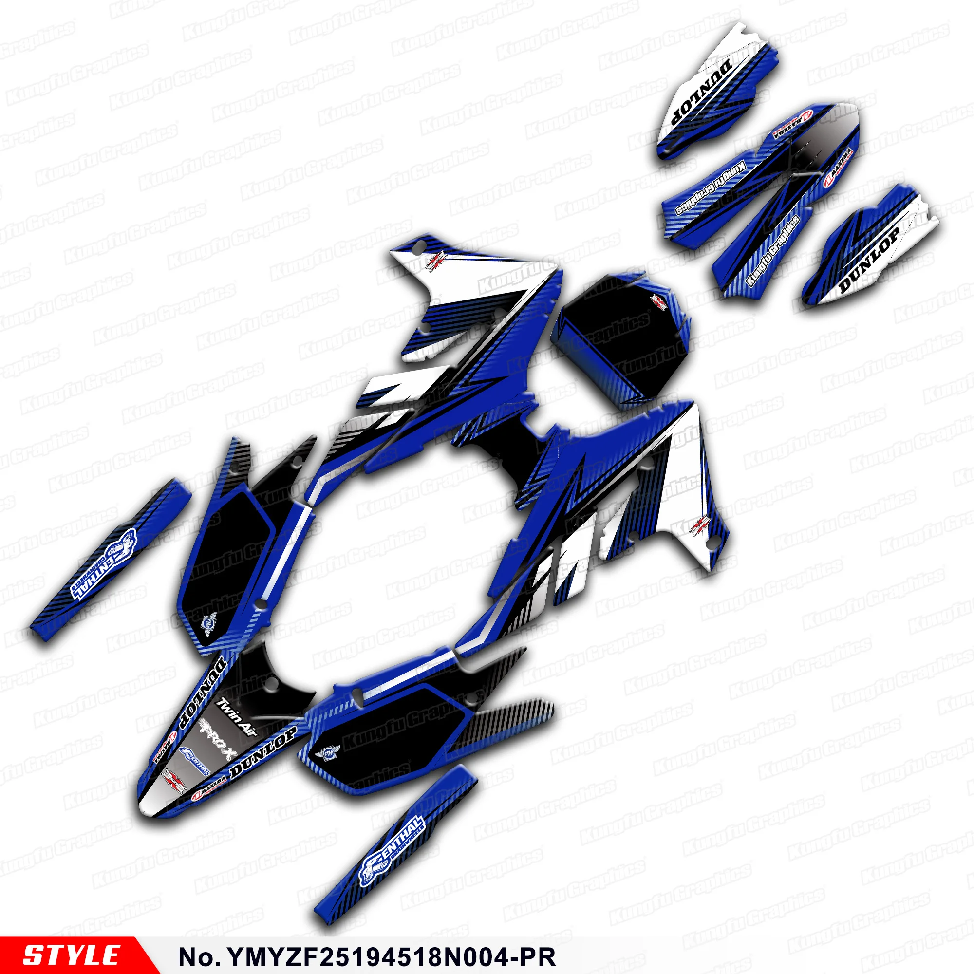 

Racing Graphics Durable Vinyl for Yamaha YZ450F YZ250F YZ250FX 2018 2019 2020 2021 2022, YMYZF25194518N004-PR