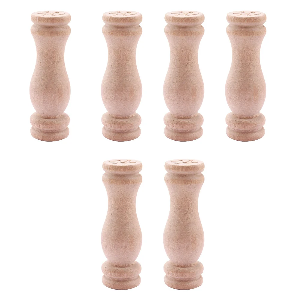 6 Pcs Wooden Posts Mini Stake Toys Childrens Model Stakes Miniature Ornament Kids Plaything