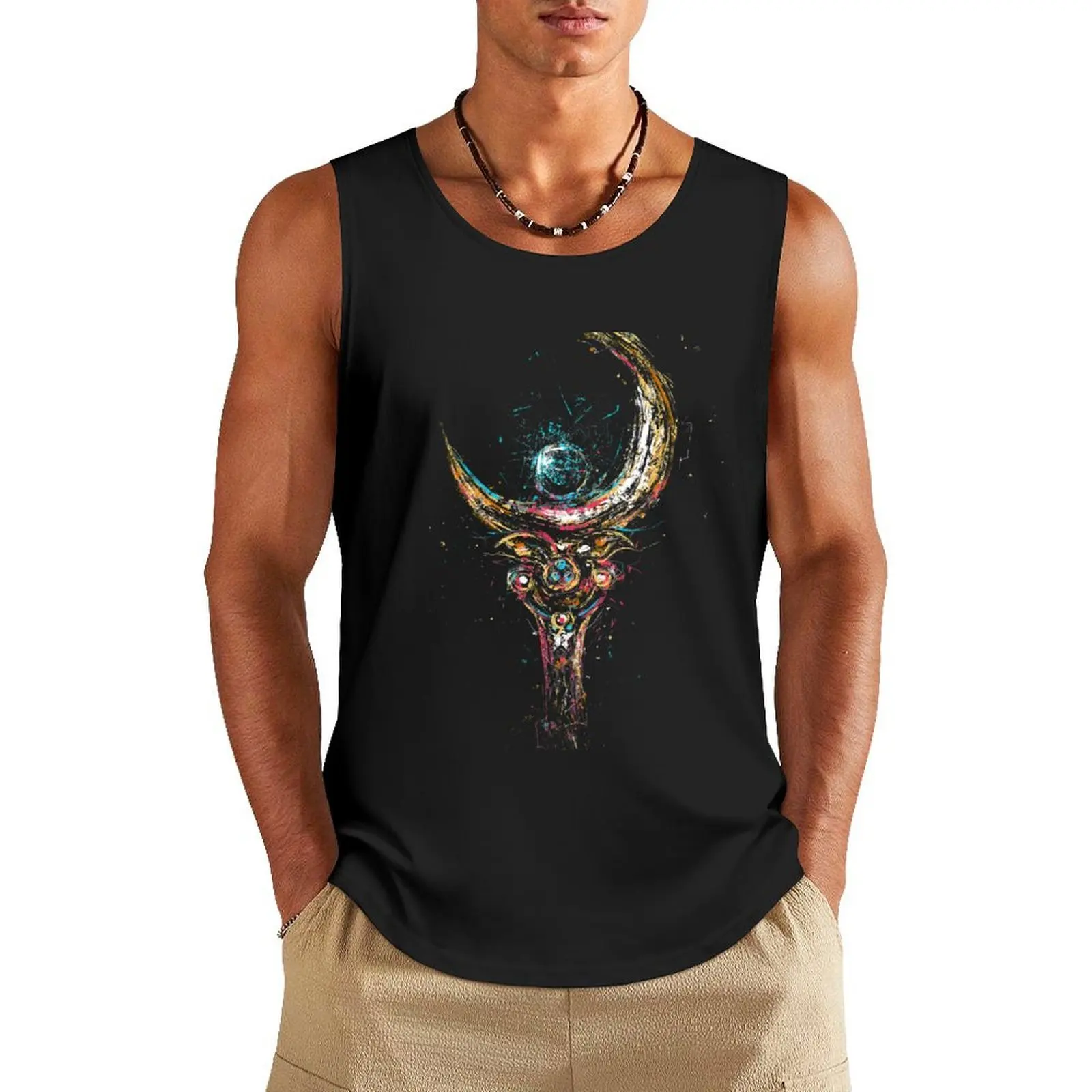 

Moon Scepter Tank Top Men's gym articles sleeveless vest men Men's gym t-shirts man sexycostume