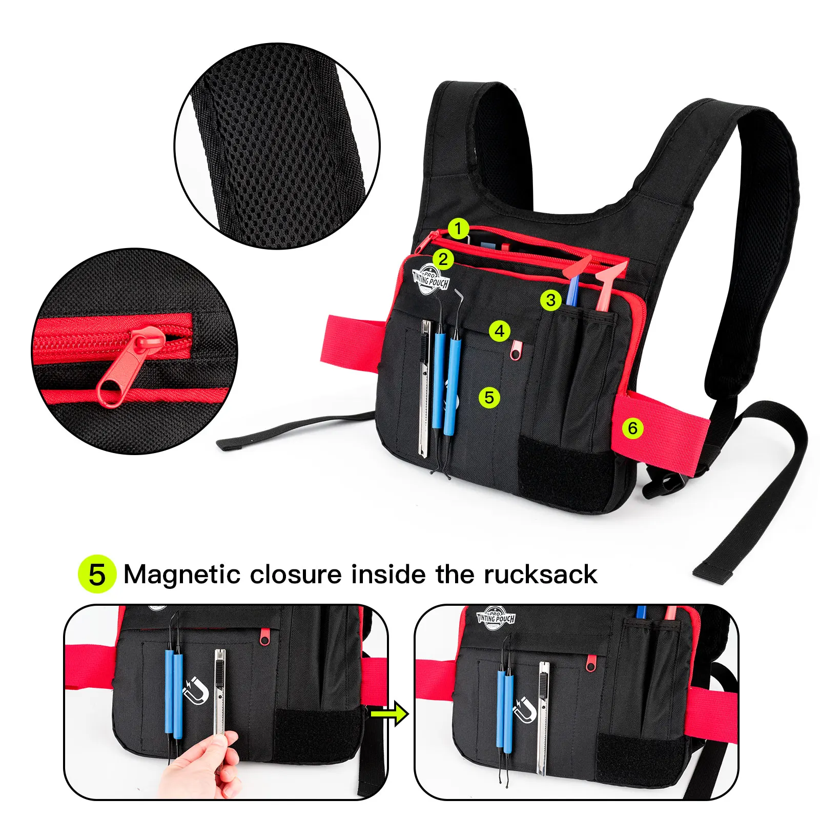 EHDIS Car Tools Window Tinting Film storage Bag Wrap Knife Felt Squeegee Vinyl Spatula Scraper ﻿Film Covering Foil Storage Bag
