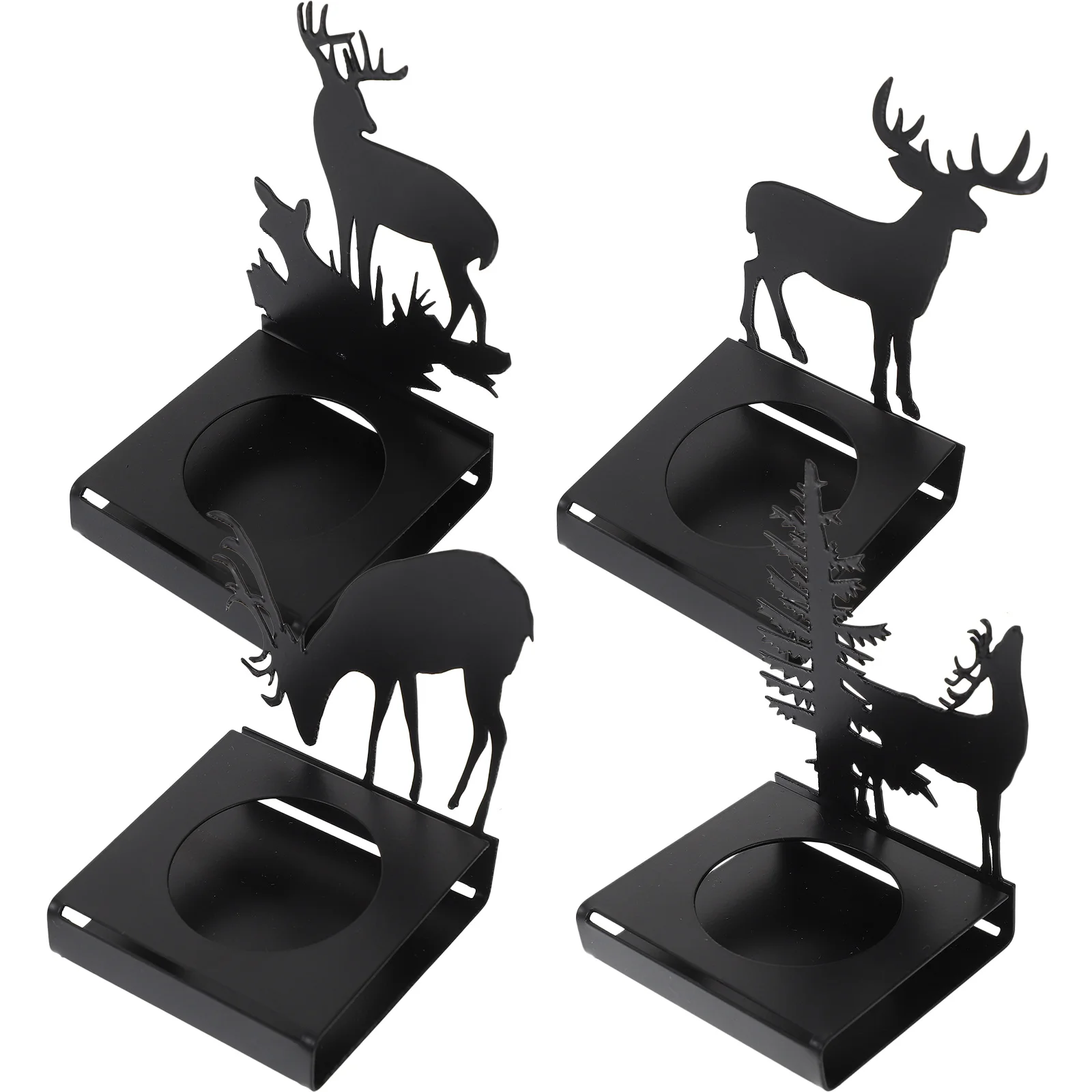 4 قطعة إِلْكَة عيد الميلاد أصحاب المعادن الشاي ضوء حامل الجدول محور سطح المكتب حامل الشمعدان ديكور عيد الميلاد #3