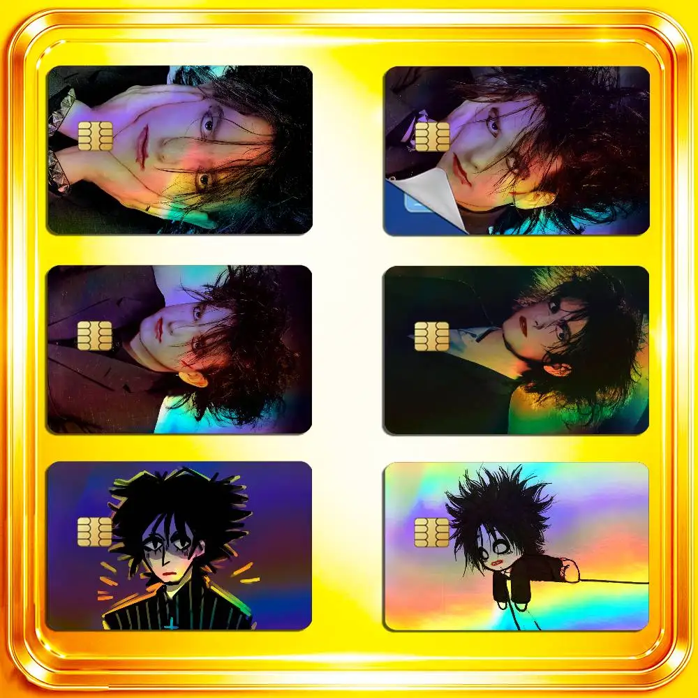 For Robert Smith The Cure Credit Bank Sticker ID Access Card Cover Skin Rainbow Color Laser Stickers Film