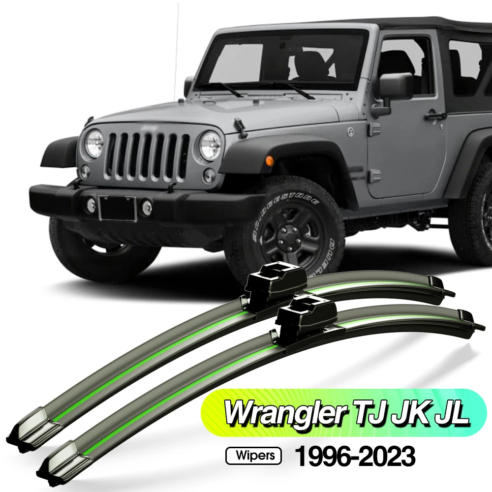 

For Jeep Wrangler TJ JK JL 1996-2023 2pcs Front Windshield Wiper Blades Windscreen Window Accessories 2000 2010 2016 2019 2021