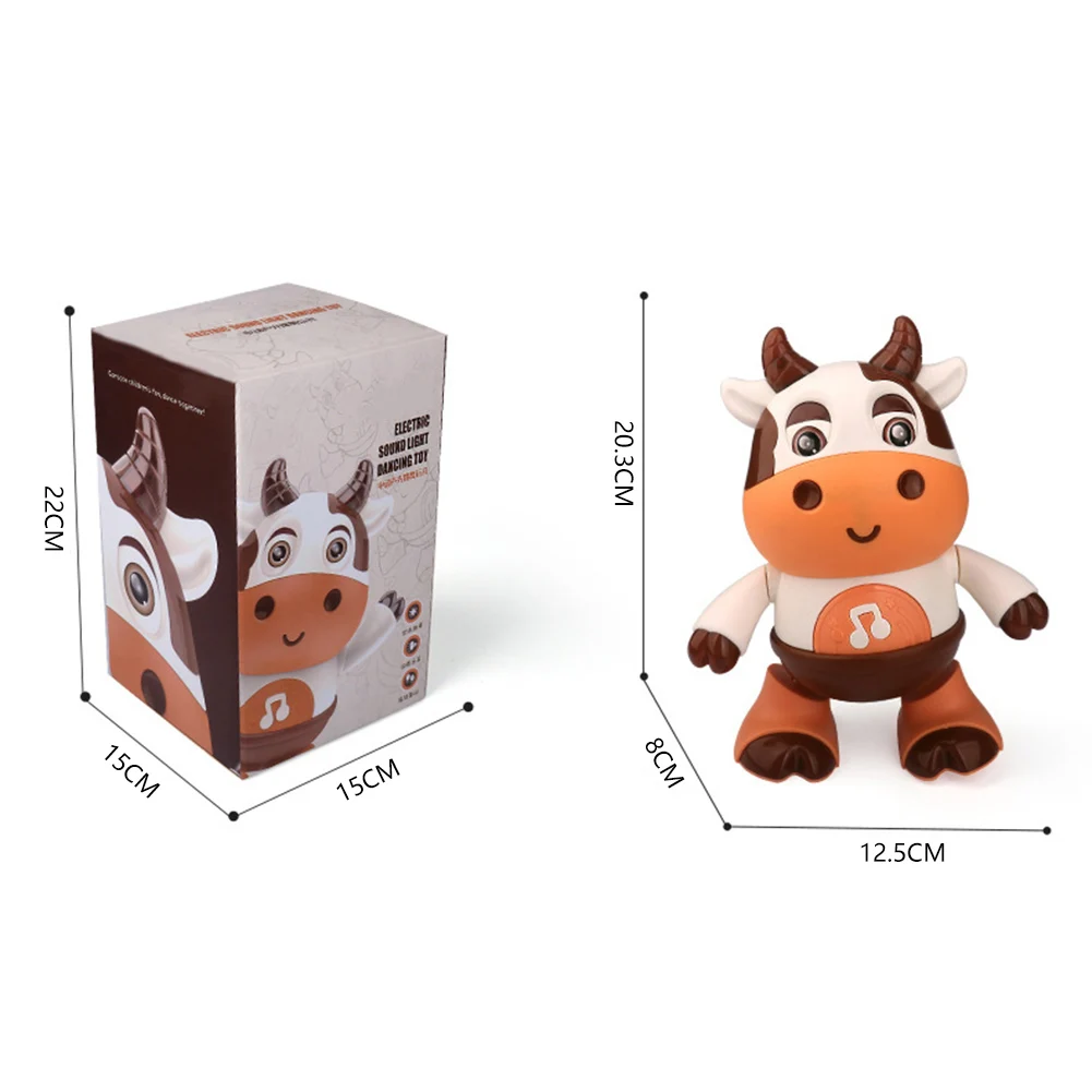 Jouet de bétail dansant électrique mobile avec lumière musicale, jouets d'éducation précoce, jouet de vache interactif en plastique pour enfants, cadeau d'anniversaire
