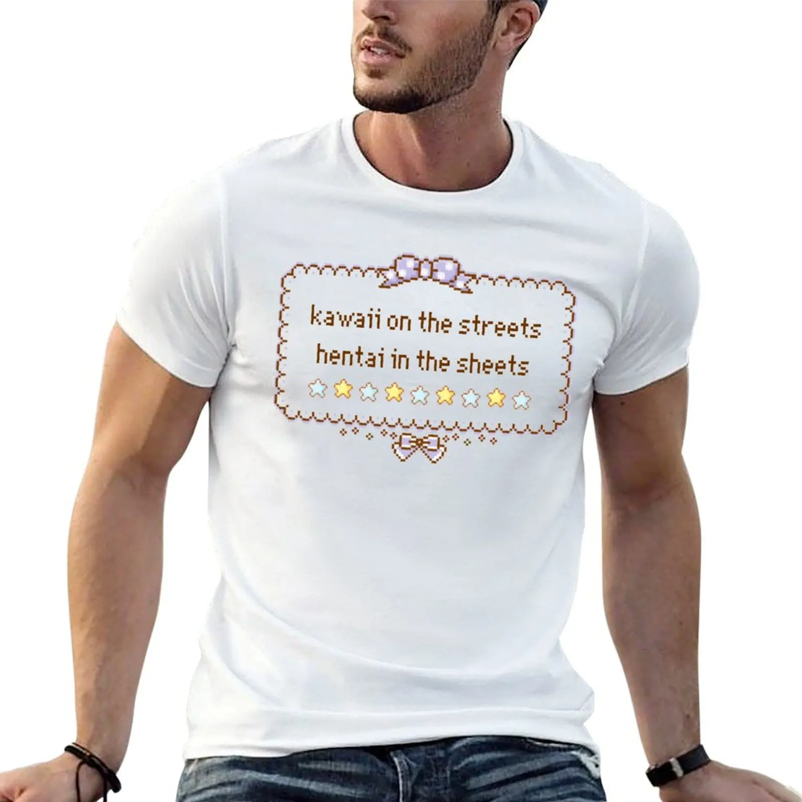 Kawaii on the Streets, Hentai in the Sheets T-Shirt Work Casual Loose Fit T-Shirt