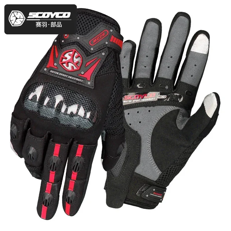 Scoyco MC20 Motorcycle Gloves Carbon Fiber Accessories Breathable Moto gear Cycling Climbing Racing Riding Glove For Men & Women