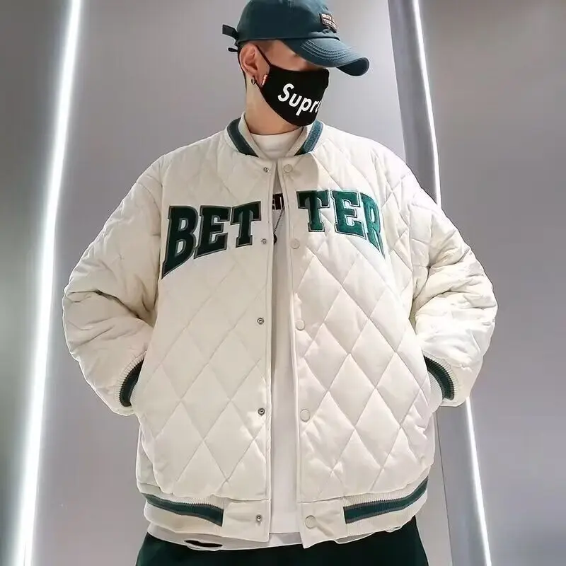 

Men's Winter Thiened Fce Lined Bread Coat Simple Sle Faionable Casual Cotton Jaet Stand Fit Long Sve Zipper