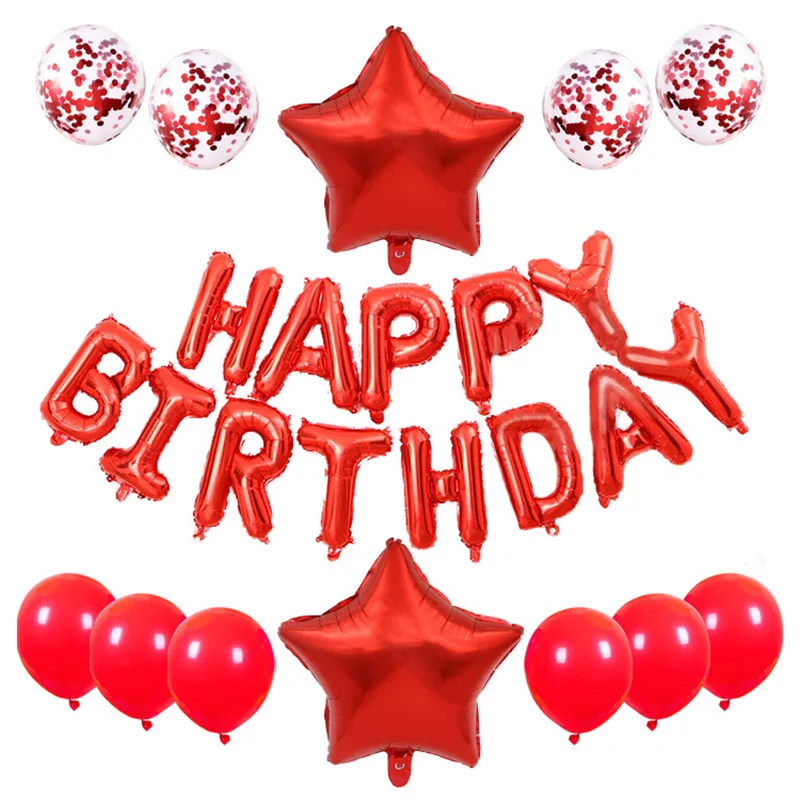 25pcs Birthday Balloon Rose Gold Color Foil Letter Balloons Set Happy Birthday Decoration Globos Kids Party Supplies - Image 5