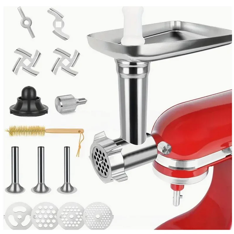 

FO-насадка для мясорубки для Kitchenaid, подставка для миксера, аксессуар для мясорубки из нержавеющей стали, сетка для ножа, комбинация лезвий