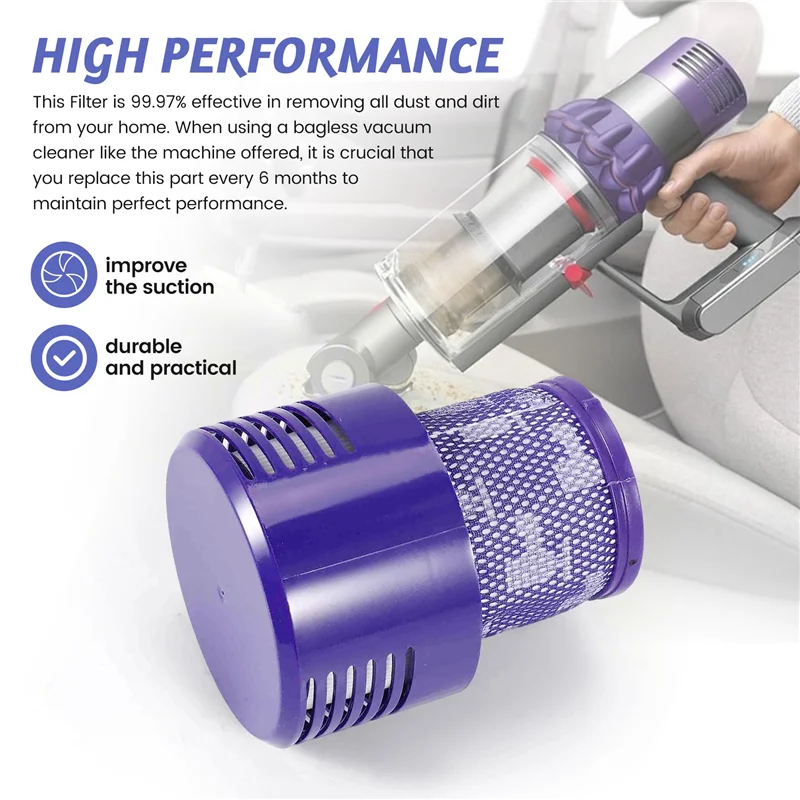 

Комплект из 3 сменных фильтров HEPA V10 для Dyson V10 SV12, номер детали 969082-01, моющийся и многоразовый-новый