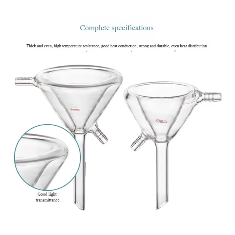 Jacketed double-layer triangular insulation funnel mechanical impurity circulation heating temperature control funnel