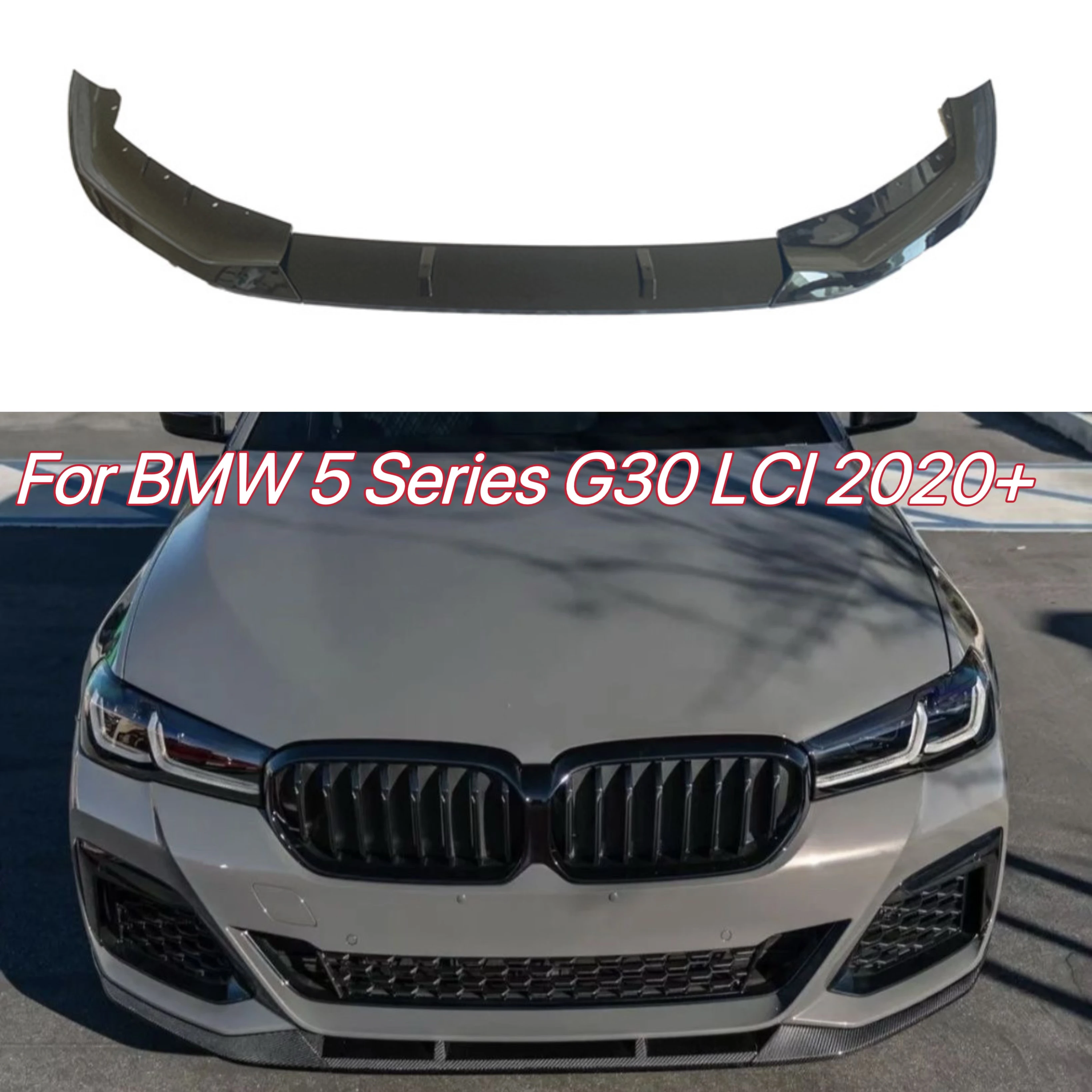 

For BMW 5 Series G30 LCI M Sport Front Bumper Lip Spoiler Splitter Diffuser Cover Deflector 2020 2021 2022 2023 Body Kit Tuning