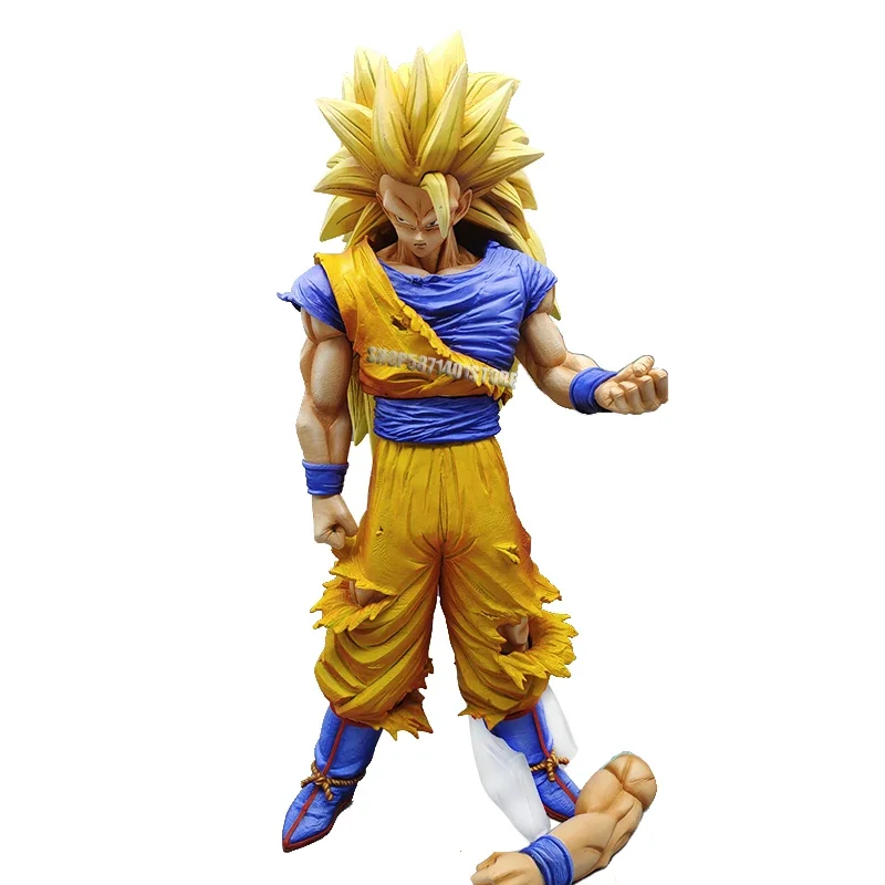 32cm Dragon Ball Z SSJ3 Son Goku Action Figure Replaceable Arm Super Saiyan PVC Anime Collection Model Toys for Children Gift